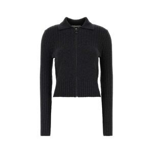 Victoria Beckham Women Graphite Wool Blend Cardigan